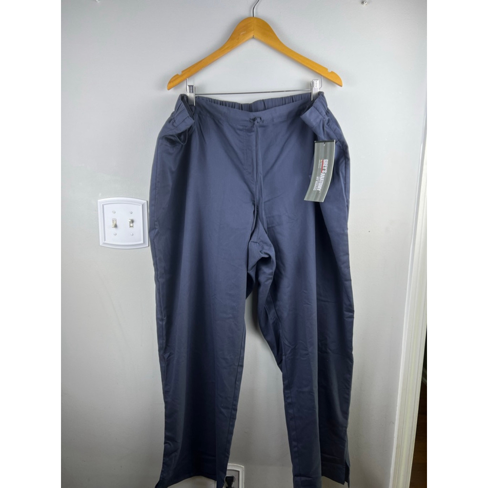 Grey's Anatomy by Barco 5-Pocket Drawstring Scrub Pants Steel Blue 4XL NWT